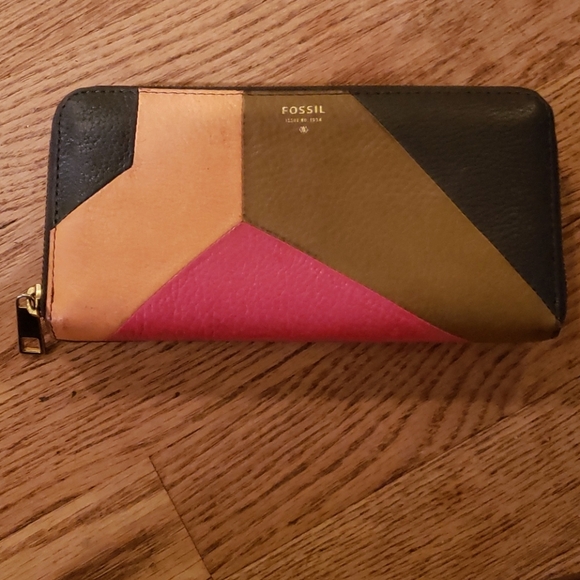 Fossil Sydney Leather Purse, Patchwork Multi. - Picture 3 of 3